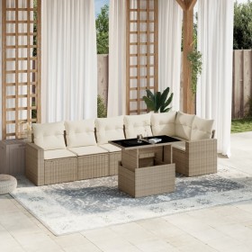 Set sofás de jardín 7 piezas y cojines ratán sintético beige de , Conjuntos de jardín - Ref: Foro24-3267288, Precio: 501,30 €...