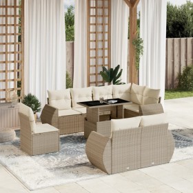 Set de sofás de jardín 9 pzas con cojines ratán sintético beige de , Conjuntos de jardín - Ref: Foro24-3268668, Precio: 784,2...