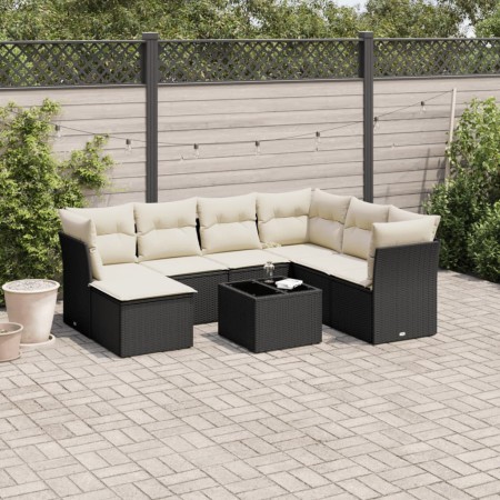 Set de sofás de jardín 8 piezas y cojines ratán sintético negro de , Conjuntos de jardín - Ref: Foro24-3249835, Precio: 468,0...