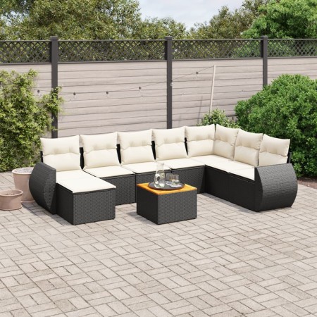 Set de sofás de jardín 8 piezas y cojines ratán sintético negro de , Conjuntos de jardín - Ref: Foro24-3257470, Precio: 525,8...