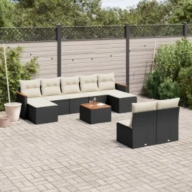 Set de sofás de jardín 10 pzas cojines ratán sintético negro de , Conjuntos de jardín - Ref: Foro24-3258780, Precio: 528,37 €...