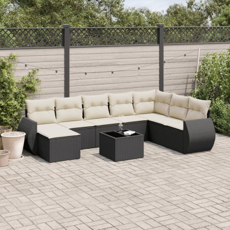 Set de sofás de jardín 8 piezas y cojines ratán sintético negro de , Conjuntos de jardín - Ref: Foro24-3254103, Precio: 538,3...