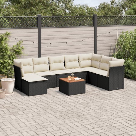 Set de sofás de jardín 8 piezas y cojines ratán sintético negro de , Conjuntos de jardín - Ref: Foro24-3256112, Precio: 513,9...