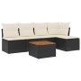 Set de sofás de jardín 6 piezas y cojines ratán sintético negro de , Conjuntos de jardín - Ref: Foro24-3255930, Precio: 312,1...