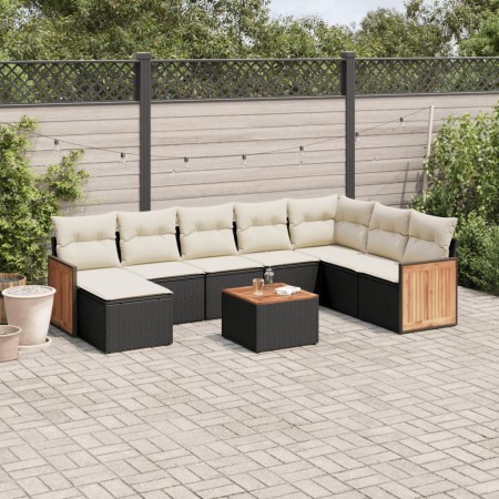 Set de sofás de jardín 8 piezas y cojines ratán sintético negro de , Conjuntos de jardín - Ref: Foro24-3260334, Precio: 516,7...