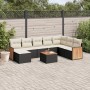 Set de sofás de jardín 8 piezas y cojines ratán sintético negro de , Conjuntos de jardín - Ref: Foro24-3260334, Precio: 516,7...