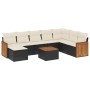 Set de sofás de jardín 8 piezas y cojines ratán sintético negro de , Conjuntos de jardín - Ref: Foro24-3260334, Precio: 516,7...