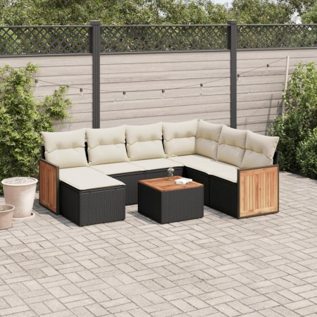Set de sofás de jardín 8 piezas y cojines ratán sintético negro de , Conjuntos de jardín - Ref: Foro24-3260292, Precio: 467,6...