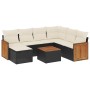 Set de sofás de jardín 8 piezas y cojines ratán sintético negro de , Conjuntos de jardín - Ref: Foro24-3260292, Precio: 467,6...