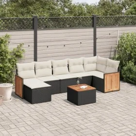 Set de sofás de jardín 8 piezas y cojines ratán sintético negro de , Conjuntos de jardín - Ref: Foro24-3260278, Precio: 469,5...