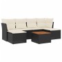 Set de comedor de jardín 7 pzas y cojines ratán sintético negro de , Conjuntos de jardín - Ref: Foro24-3256098, Precio: 387,4...