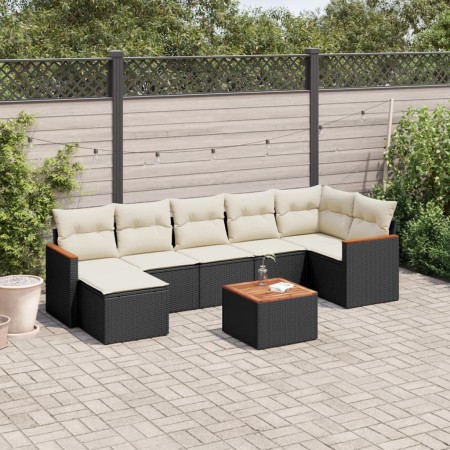 Set de sofás de jardín 8 piezas y cojines ratán sintético negro de , Conjuntos de jardín - Ref: Foro24-3258598, Precio: 457,4...