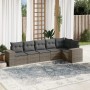 Set de muebles de jardín 6 pzas y cojines ratán sintético gris en Conjuntos de jardín | Comprar online en Foru.es