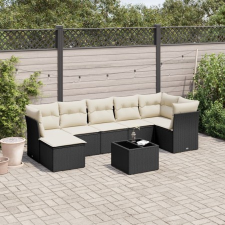 Set de sofás de jardín 8 piezas y cojines ratán sintético negro de , Conjuntos de jardín - Ref: Foro24-3249815, Precio: 468,0...