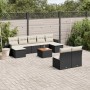 Set de sofás de jardín 10 pzas cojines ratán sintético negro de , Conjuntos de jardín - Ref: Foro24-3257092, Precio: 539,47 €...