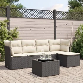 Set de sofás de jardín 6 piezas y cojines ratán sintético negro de , Conjuntos de jardín - Ref: Foro24-3249405, Precio: 347,0...