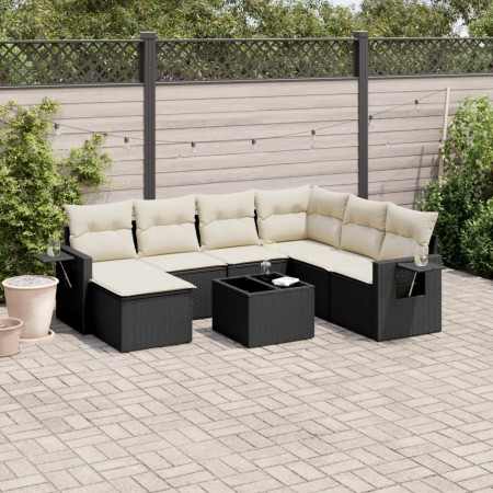 Set de sofás de jardín 8 piezas y cojines ratán sintético negro de , Conjuntos de jardín - Ref: Foro24-3252843, Precio: 473,2...