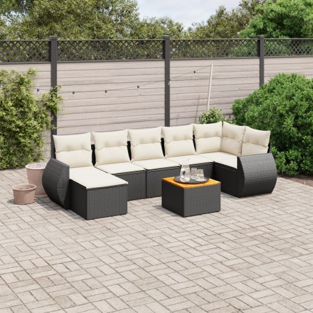 Set de sofás de jardín 8 piezas y cojines ratán sintético negro de , Conjuntos de jardín - Ref: Foro24-3257442, Precio: 477,4...