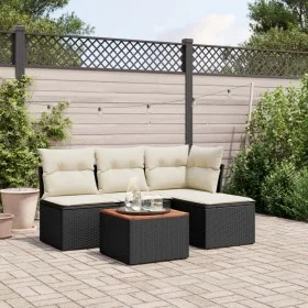 Set de muebles de jardín 5 pzas y cojines ratán sintético negro de , Conjuntos de jardín - Ref: Foro24-3255923, Precio: 266,1...