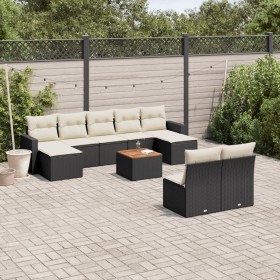 Set de sofás de jardín 10 pzas cojines ratán sintético negro de , Conjuntos de jardín - Ref: Foro24-3256651, Precio: 533,36 €...