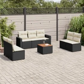 Set de sofás de jardín 8 piezas y cojines ratán sintético negro de , Conjuntos de jardín - Ref: Foro24-3256406, Precio: 433,6...