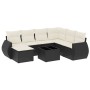 Set de sofás de jardín 8 piezas y cojines ratán sintético negro de , Conjuntos de jardín - Ref: Foro24-3254043, Precio: 480,7...