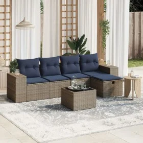 Set de muebles de jardín 6 pzas y cojines ratán sintético gris de , Conjuntos de jardín - Ref: Foro24-3264406, Precio: 366,25...