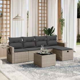 Set de muebles de jardín 6 pzas y cojines ratán sintético gris de , Conjuntos de jardín - Ref: Foro24-3263786, Precio: 344,77...