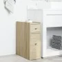 Armario de baño estrecho con ruedas madera roble Sonoma de , Taquillas y armarios de almacenamiento - Ref: Foro24-855288, Pre...