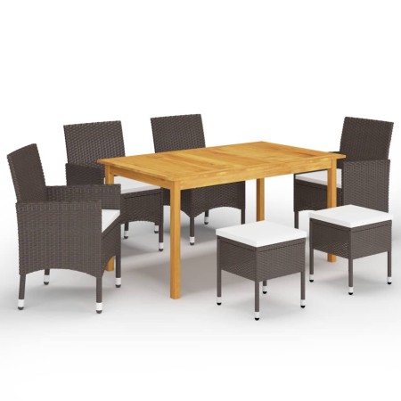 Juego de comedor de jardín de 7 piezas marrón de , Conjuntos de jardín - Ref: Foro24-3067780, Precio: 501,07 €, Descuento: %