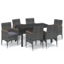 Set de muebles jardín 7 pzas con cojines ratán sintético gris de , Conjuntos de jardín - Ref: Foro24-3095030, Precio: 604,03 ...