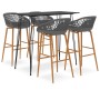 Mesa alta y taburetes de bar 5 piezas negro y gris de , muebles para cocinas y comedores - Ref: Foro24-3057380, Precio: 387,2...