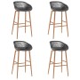 Mesa alta y taburetes de bar 5 piezas negro y gris de , muebles para cocinas y comedores - Ref: Foro24-3057380, Precio: 387,2...
