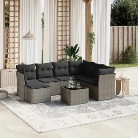Set de sofás de jardín 8 pzas y cojines ratán sintético gris de , Conjuntos de jardín - Ref: Foro24-3263226, Precio: 456,61 €...