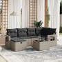 Set de sofás de jardín 7 piezas con cojines ratán PE gris de , Conjuntos de jardín - Ref: Foro24-3263806, Precio: 422,93 €, D...