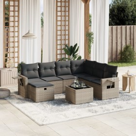 Set de sofás de jardín 8 pzas y cojines ratán sintético gris de , Conjuntos de jardín - Ref: Foro24-3263846, Precio: 474,14 €...