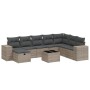 Set de muebles de jardín 9 pzas y cojines ratán sintético gris de , Conjuntos de jardín - Ref: Foro24-3264526, Precio: 541,90...