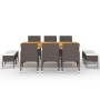 Juego de comedor de jardín de 11 piezas marrón de , Conjuntos de jardín - Ref: Foro24-3067874, Precio: 778,14 €, Descuento: %