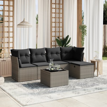 Set de muebles de jardín 6 pzas y cojines ratán sintético gris de , Conjuntos de jardín - Ref: Foro24-3263146, Precio: 327,35...