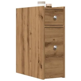 Armario de baño estrecho con ruedas madera roble artisian de , Taquillas y armarios de almacenamiento - Ref: Foro24-855294, P...