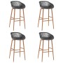 Mesa alta y taburetes de bar 5 piezas negro y gris de , muebles para cocinas y comedores - Ref: Foro24-3057464, Precio: 388,3...