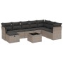 Set de muebles de jardín 9 pzas y cojines ratán sintético gris de , Conjuntos de jardín - Ref: Foro24-3263286, Precio: 511,37...