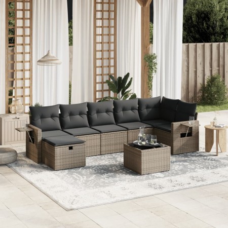 Set de sofás de jardín 8 pzas y cojines ratán sintético gris de , Conjuntos de jardín - Ref: Foro24-3263826, Precio: 474,14 €...