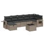 Set de sofás de jardín 8 pzas y cojines ratán sintético gris de , Conjuntos de jardín - Ref: Foro24-3263826, Precio: 474,14 €...