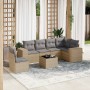 Set sofás de jardín 7 piezas y cojines ratán sintético beige en Conjuntos de jardín | Comprar online en Foru.es