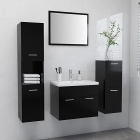Conjunto de muebles de baño madera contrachapada negro de , Muebles de baño - Ref: Foro24-3070911, Precio: 158,68 €, Descuent...