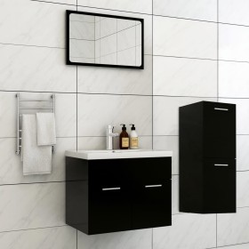 Juego de muebles de baño madera de ingeniería negro de , Muebles de baño - Ref: Foro24-3071181, Precio: 206,21 €, Descuento: %
