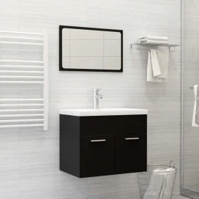 Juego de muebles de baño madera de ingeniería negro de , Muebles de baño - Ref: Foro24-3071316, Precio: 197,00 €, Descuento: %