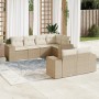 Set sofás de jardín 7 piezas y cojines ratán sintético beige en Conjuntos de jardín | Comprar online en Foru.es