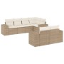 Set sofás de jardín 7 piezas y cojines ratán sintético beige en Conjuntos de jardín | Comprar online en Foru.es